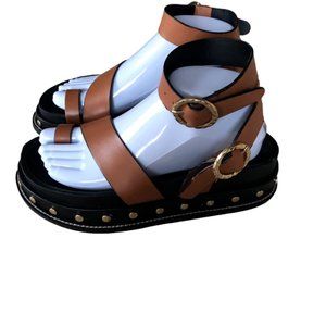 TOPSHOP FAWN STUDDED PLATFORM SANDALS SIZE 38